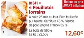 Thiriet 4 feuilletés lorrains offre