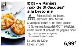 Thiriet 4 paniers noix de st-jacques à la bretonne offre