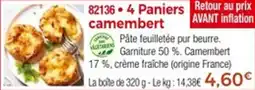 Thiriet 4 paniers camembert offre