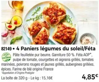 Thiriet 4 paniers légumes du soleil féta offre