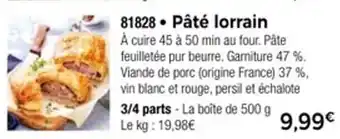 Thiriet Pâté lorrain offre