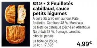 Thiriet 2 feuilletés cabillaud sauce petits légumes offre