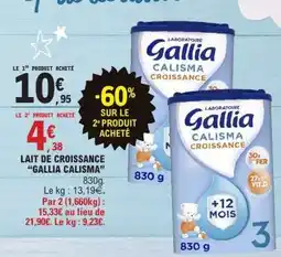 E.Leclerc Lait de Croissance 'Gallia Calisma' offre