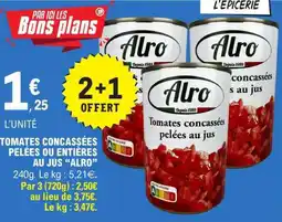 E.Leclerc Tomates concassées pelées ou entières au jus ALRO offre