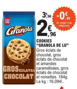 E.Leclerc COOKIES “GRANOLA DE LU” offre