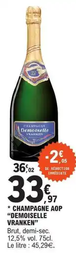 E.Leclerc Champagne AOP 'Demoiselle Vranken' offre