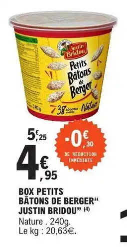 E.Leclerc BOX PETITS BÂTONS DE BERGER JUSTIN BRIDOU offre