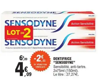 E.Leclerc Dentifrice Sensodyne offre