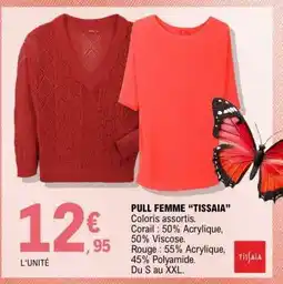 E.Leclerc PULL FEMME “TISSAIA” offre