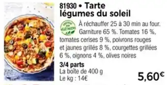 Thiriet Tarte légumes du soleil offre