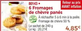 Thiriet 6 fromages de chèvre panés offre