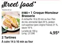 1 croque monsieur brasserie