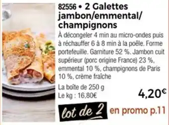 Thiriet 2 galettes jambon emmental champignons offre