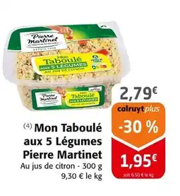 Colruyt Pierre Martinet Mon Taboulé aux 5 Légumes offre
