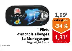 Colruyt La Monegasque Filets d'anchois allongés offre