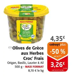 Colruyt CROC'FRAIS Olives de grèce aux herbes offre