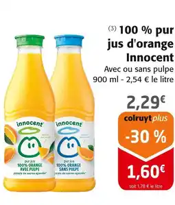 Colruyt Innocent 100 % pur jus d'orange offre