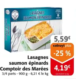 Colruyt COMPTOIR DES MARÉES Lasagnes saumon épinards offre