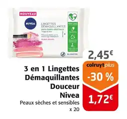 Colruyt NIVEA 3 en 1 Lingettes Démaquillantes Douceur offre