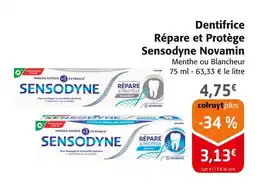 Colruyt Sensodyne Dentifrice répare et protège novamin offre