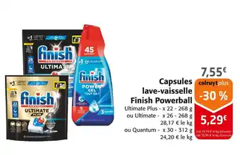 Colruyt FINISH Capsules lave-vaisselle powerball offre