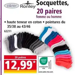 Norma Ronley Socquettes, 20 paires femme ou homme offre
