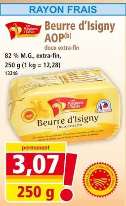 Norma Les Régions à Table Beurre d'Isigny AOP doux extra-fin offre