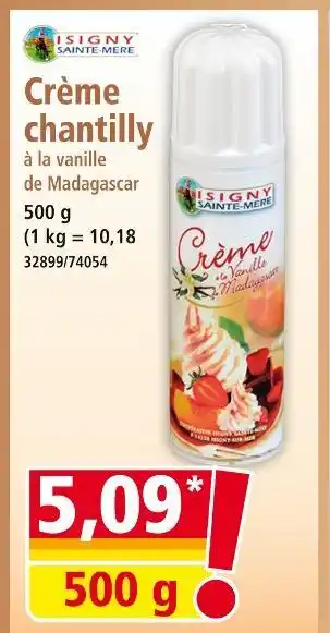 Norma Isigny Sainte-Mère Crème chantilly à la vanille de madagascar offre