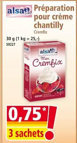 Norma ALSA Préparation pour crème chantilly offre