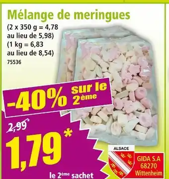 Norma GIDA S.A Mélange de meringues offre