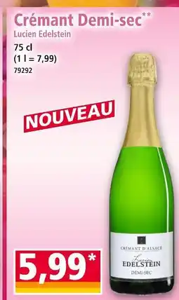 Norma Lucien Edelstein Crémant Demi-sec offre