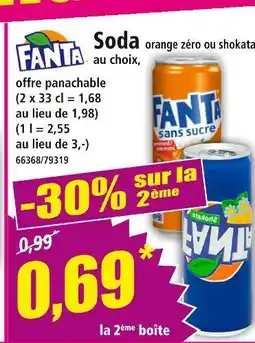 Norma FANTA Soda orange zéro ou shokata offre