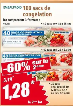 Norma EMBAL'FROID 100 sacs de congélation offre