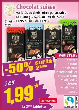 Norma MAGIE DU CHOCOLAT Chocolat suisse offre