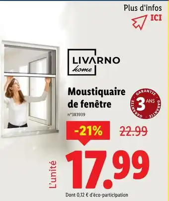 Lidl LIVARNO home Moustiquaire de fenêtre offre