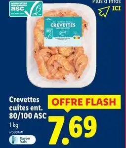 Lidl ASC Crevettes cuites entières 80/100 offre