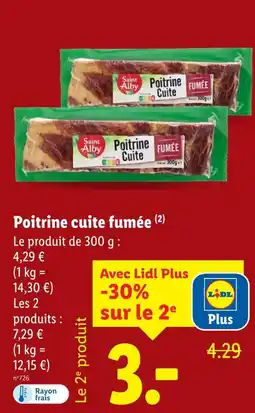 Lidl Saint Alby Poitrine cuite fumée offre