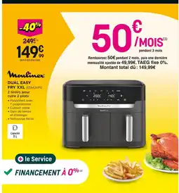 Pulsat Moulinex Dual Easy Fry XXL offre