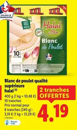Lidl Halal Blanc de poulet offre