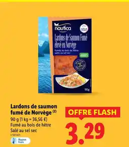 Lidl NAUTICA Lardons de saumon fumé de norvège offre