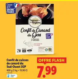 Lidl SAVEURS DE NOS RÉGIONS Confit de cuisses de canard du Sud-Ouest IGP offre