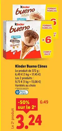 Lidl Kinder Bueno Cônes offre