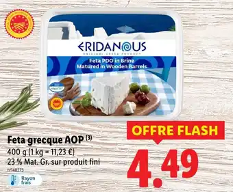 Lidl ERIDANOUS Feta grecque AOP offre