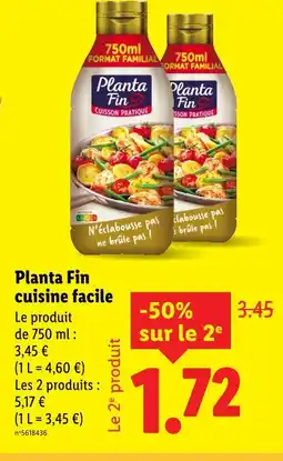 Lidl PLANTA FIN Cuisine facile offre