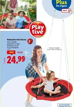 Lidl Playtive Balançoire nid d’oiseau offre