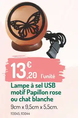 Botanic Lampe à sel USB motif Papillon rose ou chat blanche offre