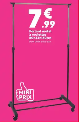 Maxi Bazar Portant métal à roulettes offre