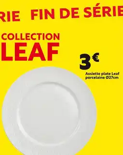 Maxi Bazar Assiette plate Leaf porcelaine offre
