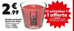 Maxi Bazar Bougie parfumée Nina verre offre