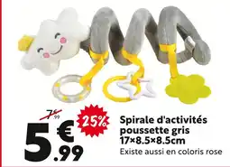 Maxi Bazar Spirale d'activités poussette gris offre